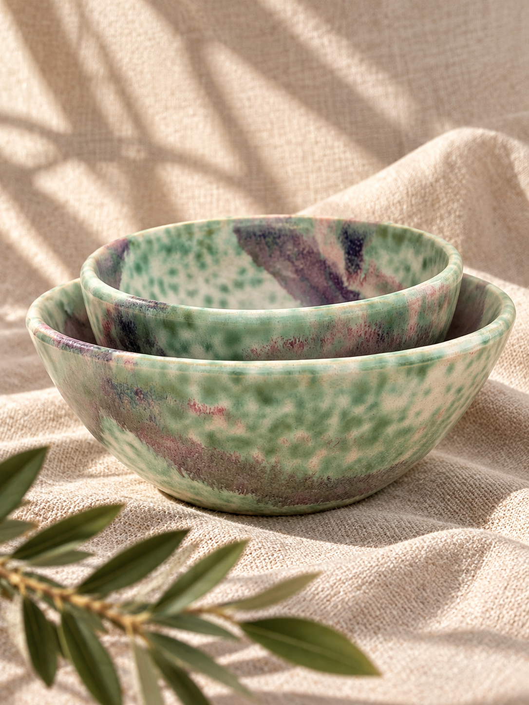 Nesting Bowls - Sage and Plum
